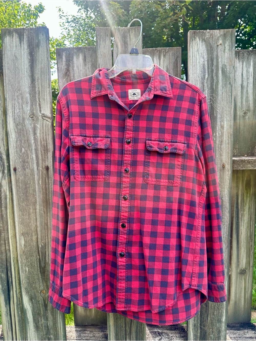 Vintage J. Crew Red and Black Buffalo Plaid Button-Up Shirt